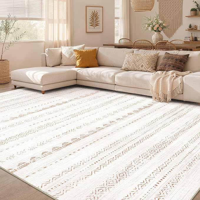 Nakagishi Area Rug Living Room Rugs: 8x10 Large Soft Machine Washable Boho by NakagishiAreaRug