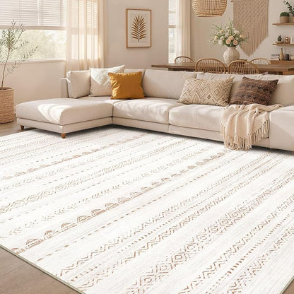 Area Rug Living Room Rugs: 12x18 Large Soft Machine Washable Boho Moroccan by NakagishiAreaRug