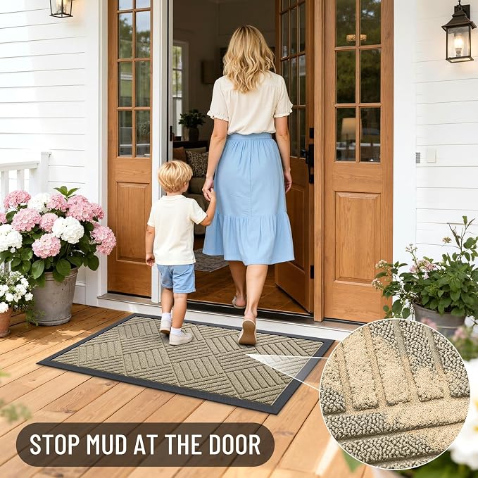 OLANLY Front Door Mat Outside Entrance 47x23, Heavy Duty Sturdy Natural Rubber - Image 6