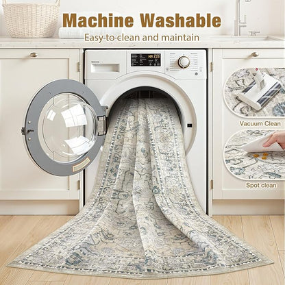 cotiled 5x7 Area Rug Machine Washable Vintage Carpet - Image 3