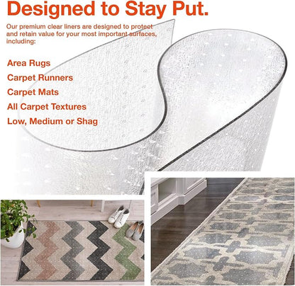 Clear Carpet Runner, USA Made, 21 x 48 Inch, 2mm Thick Cleated Vinyl, Rug - Image 6