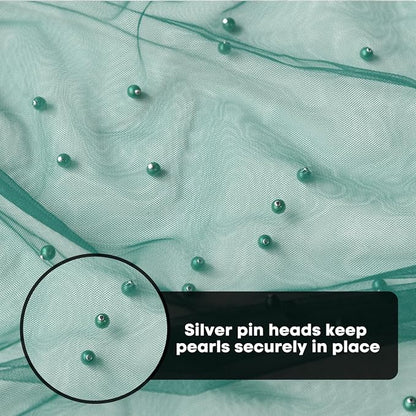 Artoid Mode Pearl Dark Green Gauze Table Runner 59x120 Inch, Seasonal Sheer - Image 3
