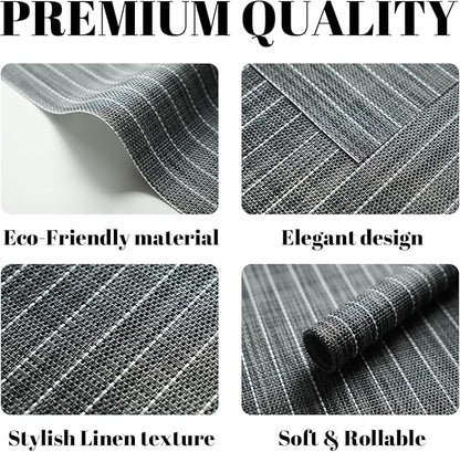 Placemats Set of 6 Vinyl/Plastic Woven Place Mats - Image 2