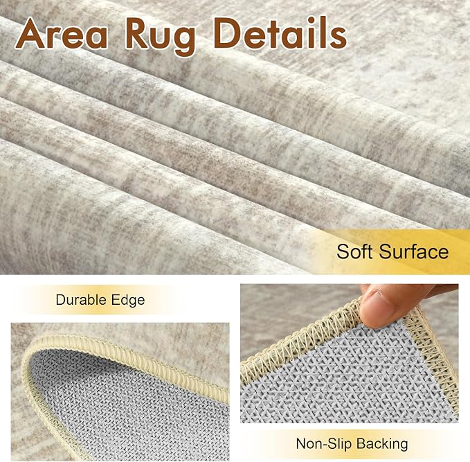 8x10 Ft Large Area Rugs for Living Room, Soft Non-Slip Washable Rugs Modern - Image 6