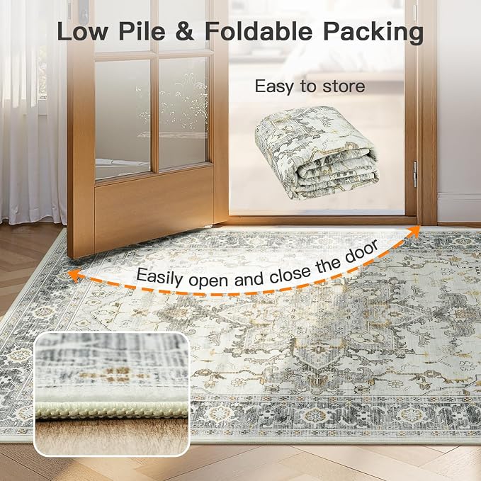 Lofus 9x12 Area Rugs for Living Room, Machine Washable Non-Slip Area Rug - Image 7