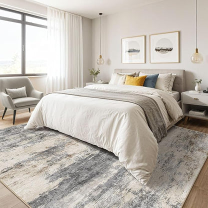 10x14 Area Rugs Living Room: Washable Large Abstract Modern Soft Rug Stain - Image 4