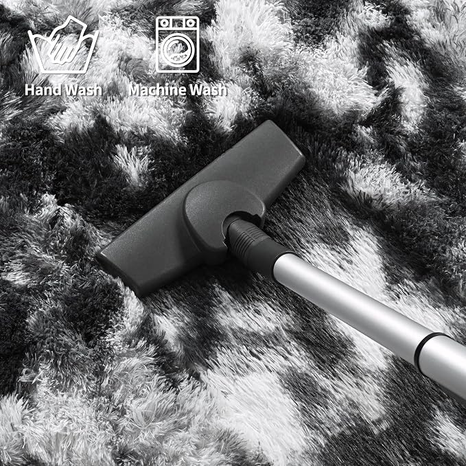 FlyDOIT Large Area Rugs for Living Room, 4x6 Feet Tie-Dyed Black and White - Image 7
