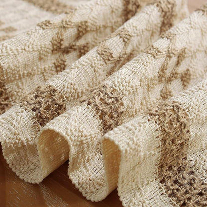Boho Table Runner with Tassels 12 x 48 Inches Long, Cream & Brown Rustic - Image 5