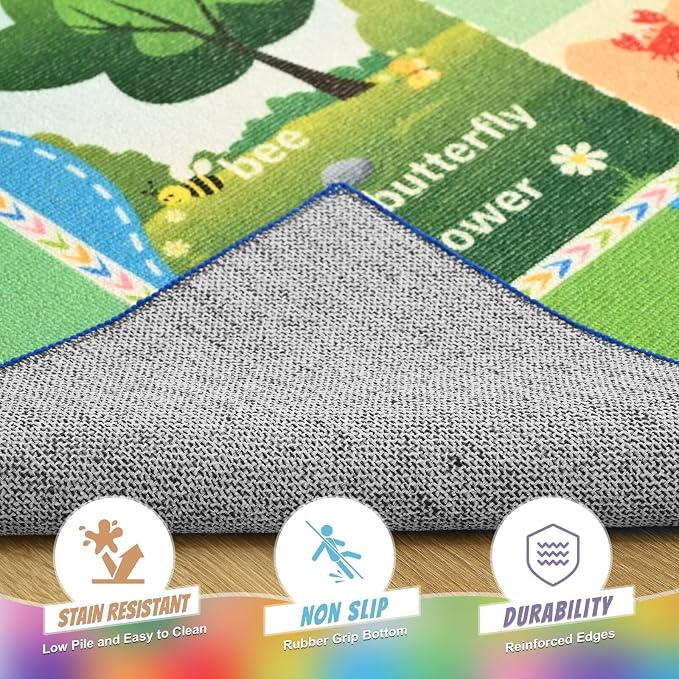 Macgace ABC Kids Rug for Playroom, 4x6 Washable Classroom Area Rugs, Toddler - Image 6