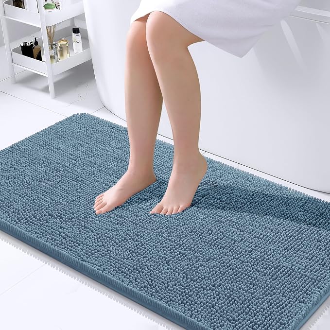 OLANLY Large Bathroom Rugs 40x24, Extra Soft Absorbent Chenille Bath Rugs by OLANLY
