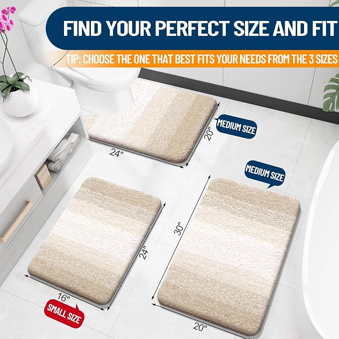 OLANLY Bathroom Rugs Mat 34x21, Extra Soft Absorbent Microfiber Bath Rugs - Image 2