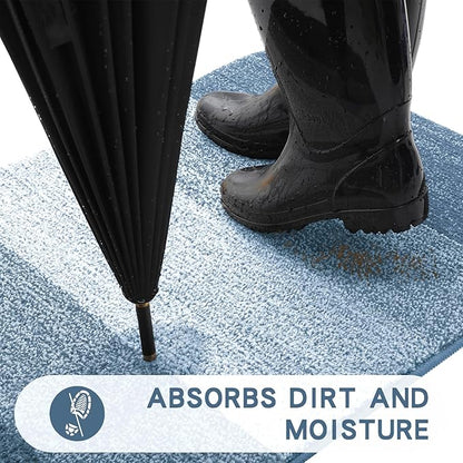 Kitinjoy Indoor Outdoor Door Mat, 50x30 Non-Slip Absorbent Dirt Trapper - Image 2