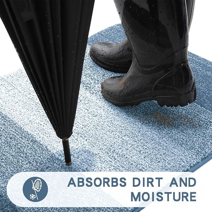Kitinjoy Indoor Outdoor Door Mat, 70x35 Non-Slip Absorbent Dirt Trapper - Image 2
