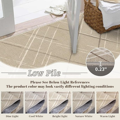 Beige Runner Rug Ultra Non-Slip 2x4 Washable Bedroom Rugs Modern Tear and Stain - Image 5