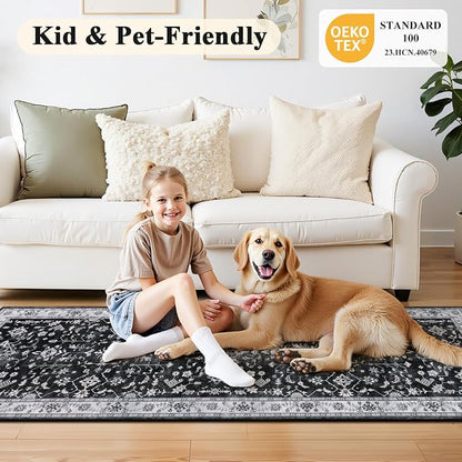 HEBE Washable Aera Rug 2'x 3' Non Slip Door Mat Indoor Entrance, Low Pile - Image 7