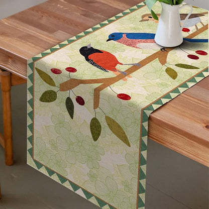 Seliem Summer Birds Tree Branches Table Runner, Cardinal Home Kitchen | Dining - Image 4