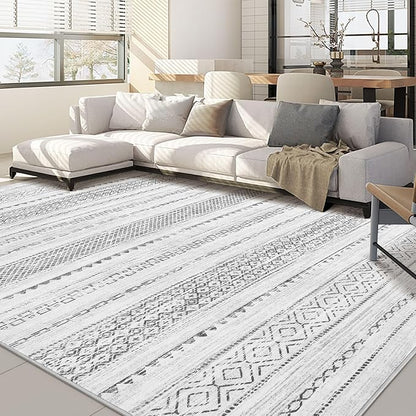 Nakagishi 6x9 Area Rugs Living Room: Washable Boho Large Neutral Soft Farmhouse by NakagishiAreaRug