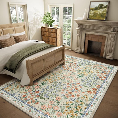 Machine Washable Rugs for Living Room: 6x9 Area Rugs for Bedroom Vintage Stain - Image 2
