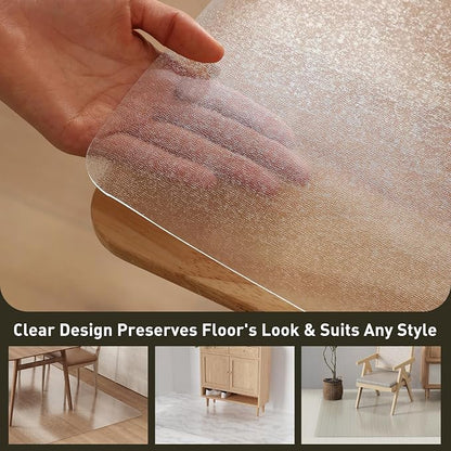 Clear Plastic Area Mat for Under Dining Table, Anti-Spill Hard Floor Protector - Image 4