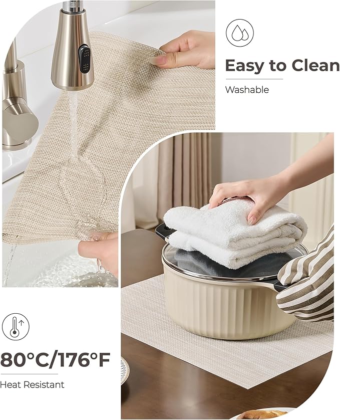 Leetaltree Beige White Placemats Set of 8 - Image 5