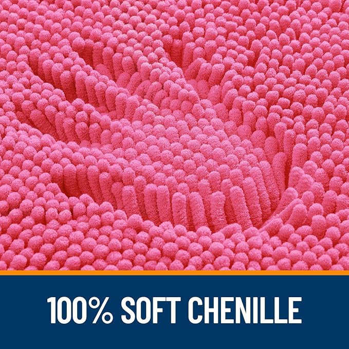 OLANLY Bathroom Rugs 30x18, Extra Soft Absorbent Chenille Bath Rugs, Rubber - Image 3