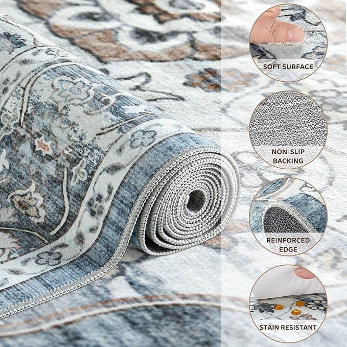 5x7 Washable Area Rug - Image 3