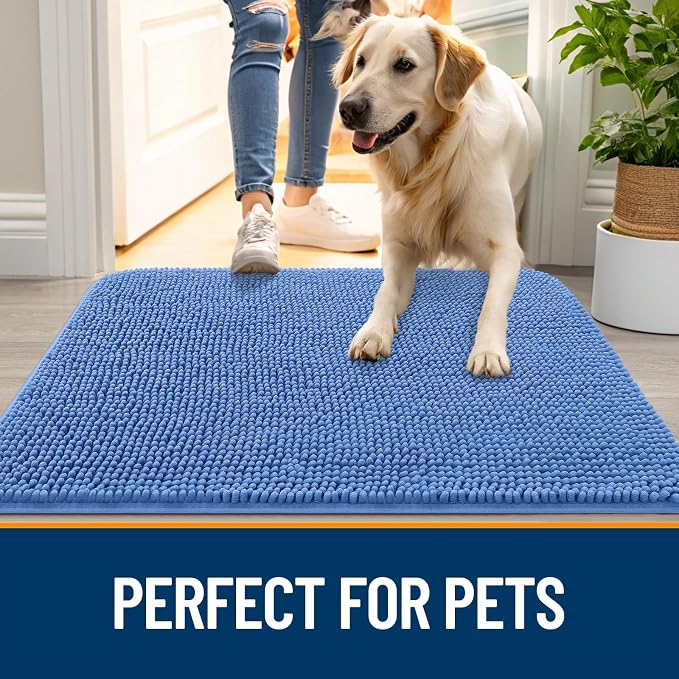 OLANLY Dog Door Mat for Muddy Paws 50x30, Absorbs Moisture and Dirt, Absorbent - Image 6