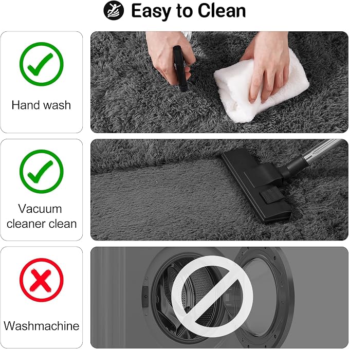 qulint 5x7 Area Rugs for Living Room, Soft Fluffy Bedroom Carpet 5x7 Shag - Image 4