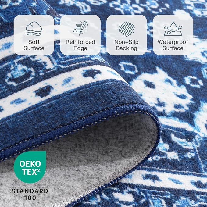 Lofus 6x9 Area Rugs for Living Room, Machine Washable Non-Slip Area Rug - Image 7
