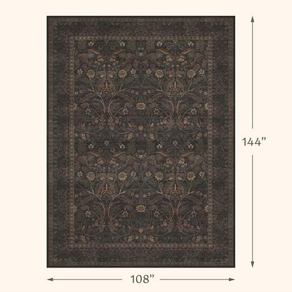 9x12 Botanical Big Rugs for Living Room, Machine Washable Soft Flower Area Rugs - Image 2