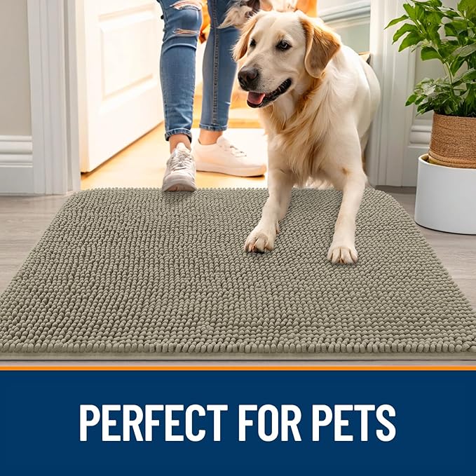 OLANLY Dog Door Mat for Muddy Paws 40x32, Absorbs Moisture and Dirt, Absorbent - Image 6