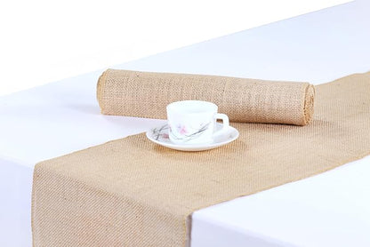 MDS® Pack of 20 Natural Burlap Table Runner, 12 x 72 Inch, Jute Vintage Rustic - Image 4