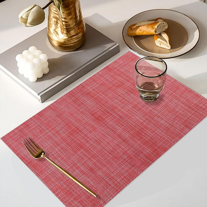 Vinyl Placemats Set of 4, PVC Woven Washable Non-Slip Table Mats, Heat - Image 5