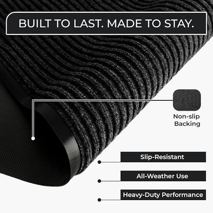 Large Door Mat 3' x 5' Black, Heavy Duty Commercial Floor Mat, Industrial Floor - Image 7