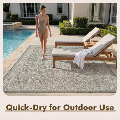 MontVoo-Outdoor Rug-Patio Rug 5x7 ft Polypropylene Indoor Outdoor Rugs Carpet - Image 7