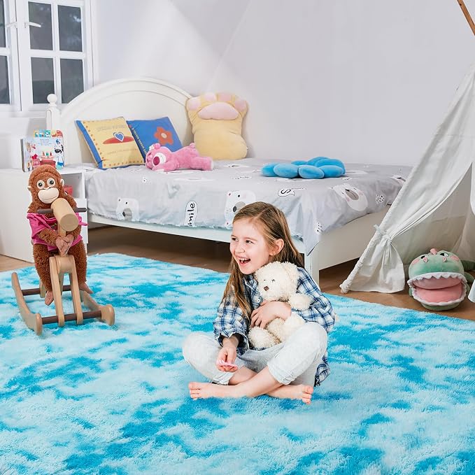 Ultra Soft Rug for Living Room, 4X6 Fluffy Shag Area Rug for Bedroom, Modern - Image 2