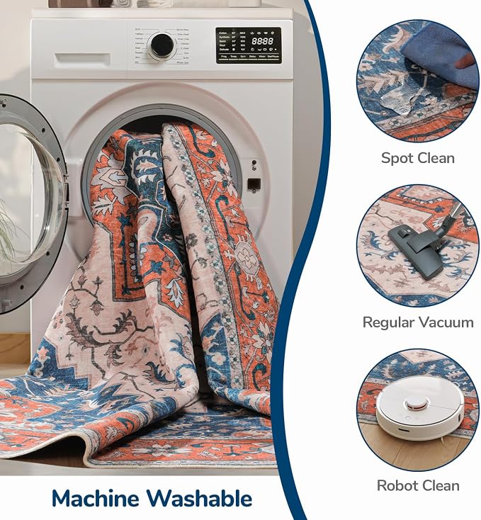 Lessymo 8 x 10 Area Rugs for Living Room- Machine Washable Area Rugs Boho Faux - Image 5