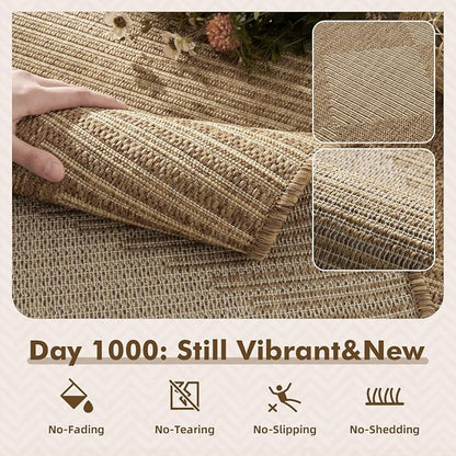 MontVoo-Outdoor Rug Carpet Patio Rug 4x6 ft Polypropylene Indoor Outdoor Rugs - Image 2