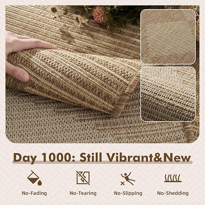 MontVoo-3x5 Outdoor Rug Porch Entryway Rug-Polypropylene Indoor Outdoor Rugs - Image 2
