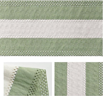 Artoid Mode Light Green Farmhouse Woven Table Runner 12x72 Inch | Seasonal - Image 6