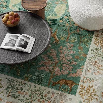 Machine Washable Rugs for Living Room: 5x7 Bedroom Rug Vintage Rug Stain - Image 3