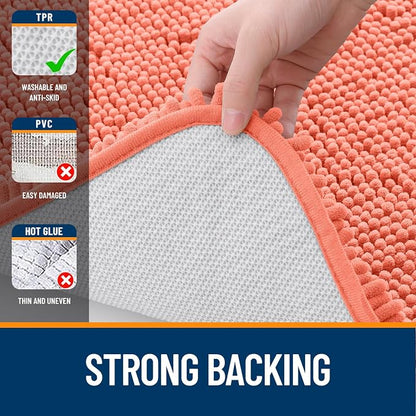 OLANLY Bathroom Rugs 35x24, Extra Soft Absorbent Chenille Bath Rugs, Rubber - Image 6