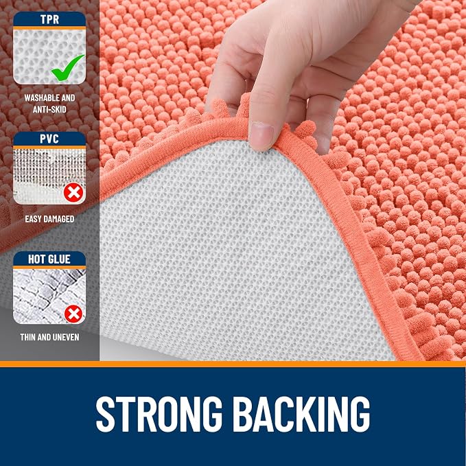 OLANLY Toilet Rugs U-Shaped 24x20, Extra Soft Absorbent Chenille Contour - Image 6