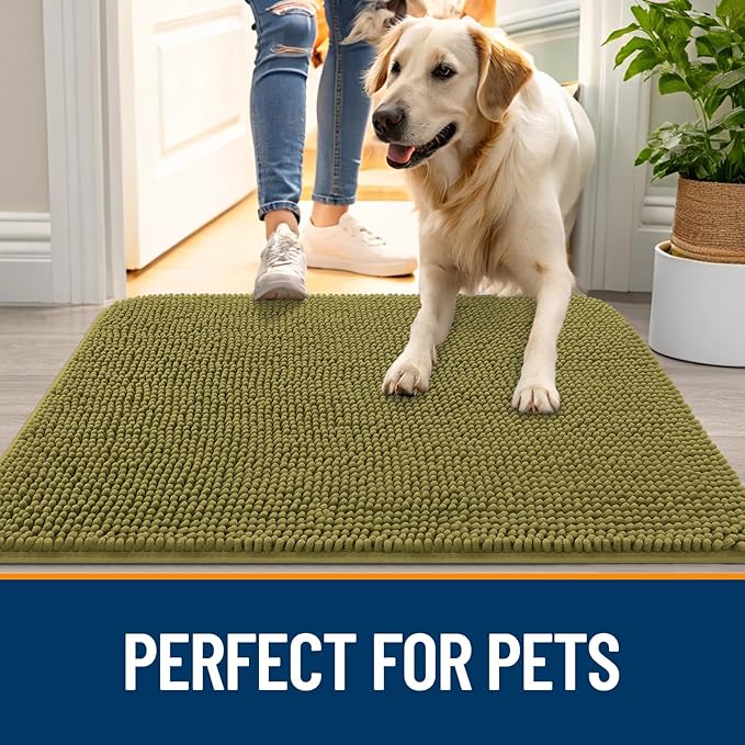OLANLY Dog Door Mat for Muddy Paws 70x46, Absorbs Moisture and Dirt, Absorbent - Image 6