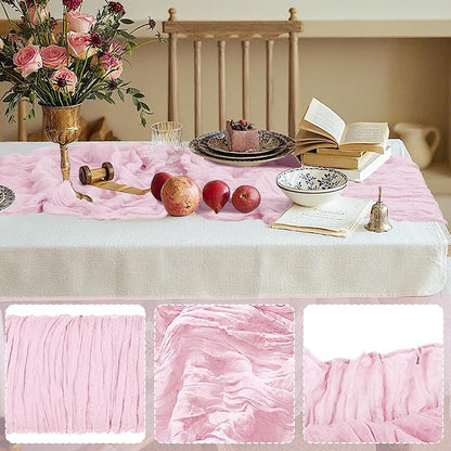 1 Pack Cheesecloth Table Runner 10Ft Christmas Gauze Boho Table Runners - Image 3