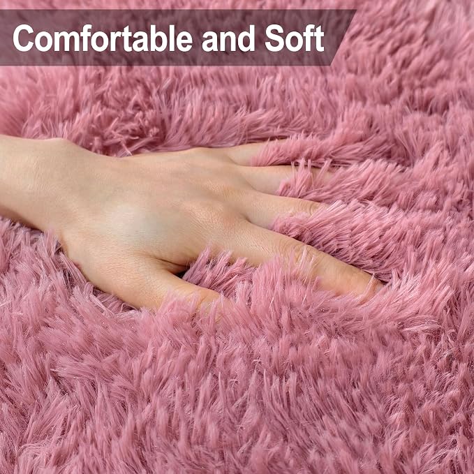 Soft Runner Rug for Bedroom Living Room, 2x6 ft Fluffy Blush Pink Rug for - Image 5