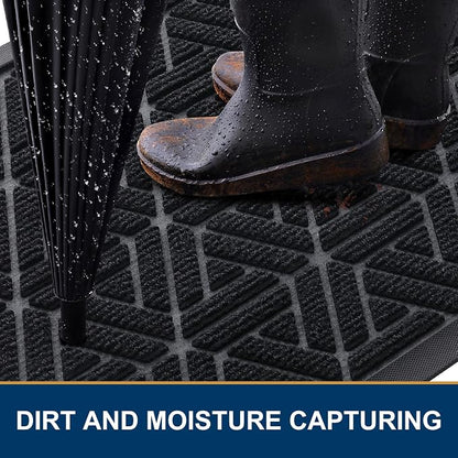 Smiry Front Door Mat Outside Entrance, Heavy Duty Sturdy Natural Rubber Doormat - Image 3