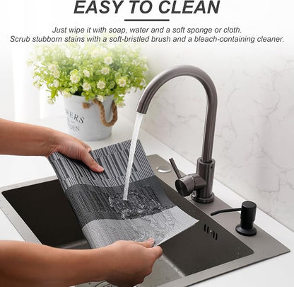 Placemats Set of 6 Washable Indoor | Outdoor Vinyl Place Mats - Image 3