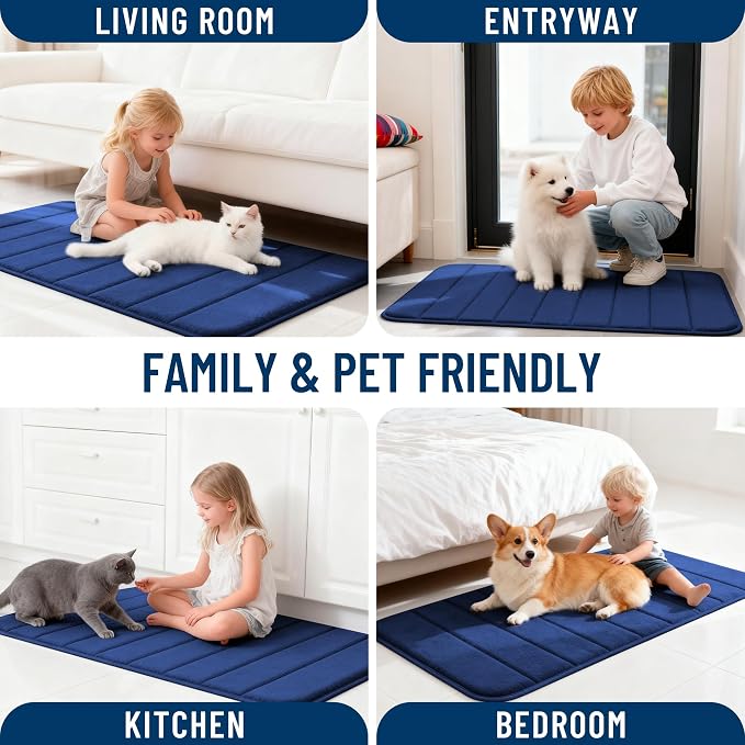 OLANLY Memory Foam Bath Mat 59x35, Super Soft Absorbent Bathroom Rugs, Quick Dry - Image 9