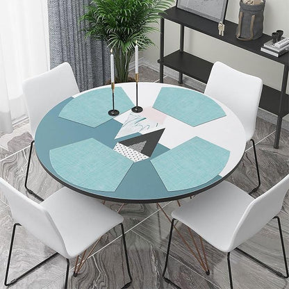 SHACOS Wedge Placemats Set of 4 Woven Vinyl Round Table Placemats Wipe Clean - Image 2